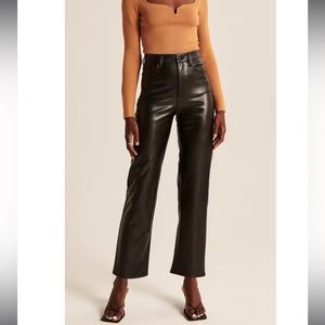 Abercrombie Vegan Leather Ankle Straight Pants 26S